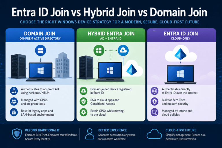 Entra ID Join Vs Hybrid Vs Domain Join: Full 2026 Guide